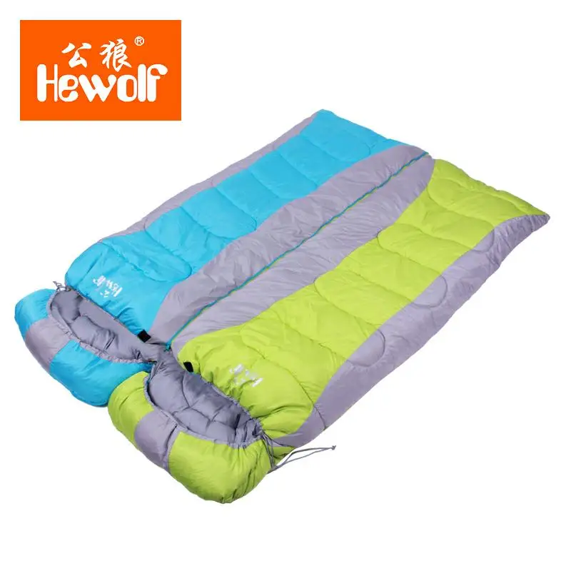 

Hewolf Multifuntional Outdoor Can be Stitched Sleeping Bag Envelope Hooded Travel Camping Keep Warm Water Resistant Sleeping Bag