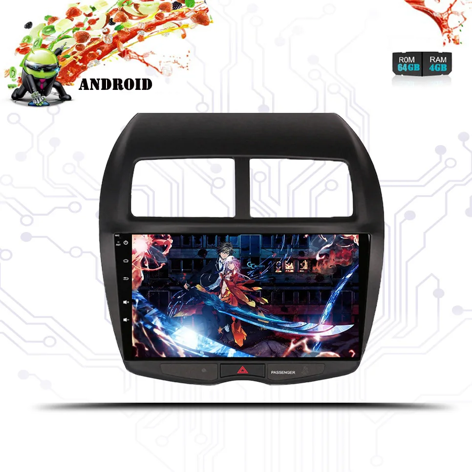 Best android 9.0 64G car dvd gps navigation player for Mitsubishi ASX 2010 2011 2012 car radio video player gps navigation car stereo 2