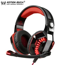 KOTION EACH 3.5mm Gaming Headset casque PC Gamer Stereo Headphones with Mic and Led Light for Computer Game G2000 Upgrade