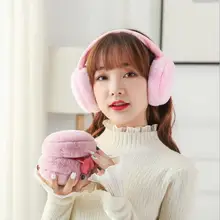 Взрывной бургер складной дамы теплые наушники портативный с мужчин и женщин сплошной цвет зимние плюшевые наушники