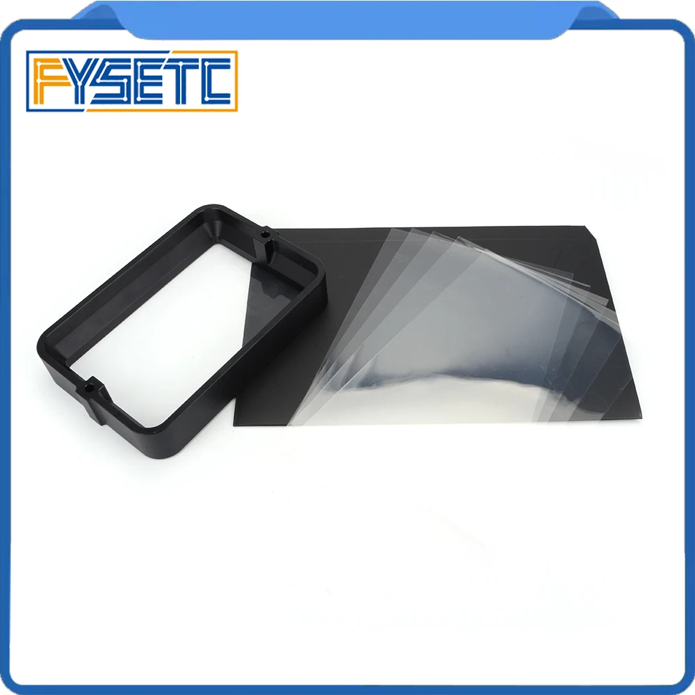 Material Rack negro 178*120mm con 5 uds. FEP Film para DLP SLA wangao D7 3D impresora de resina de aluminio anodizado Vat anillo de acero - 1