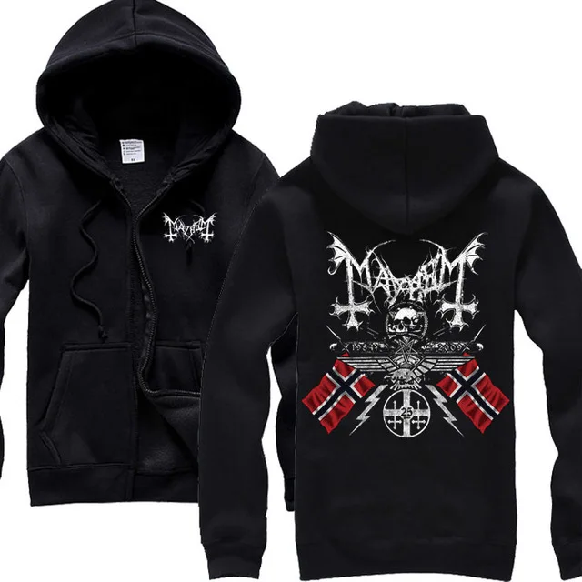 

7 kinds Harajuku Mayhem Cotton Rock Hoodies Shell jacket men Shirt hardrock Metal Sweatshirt Zipper fleece Skull Norway flag