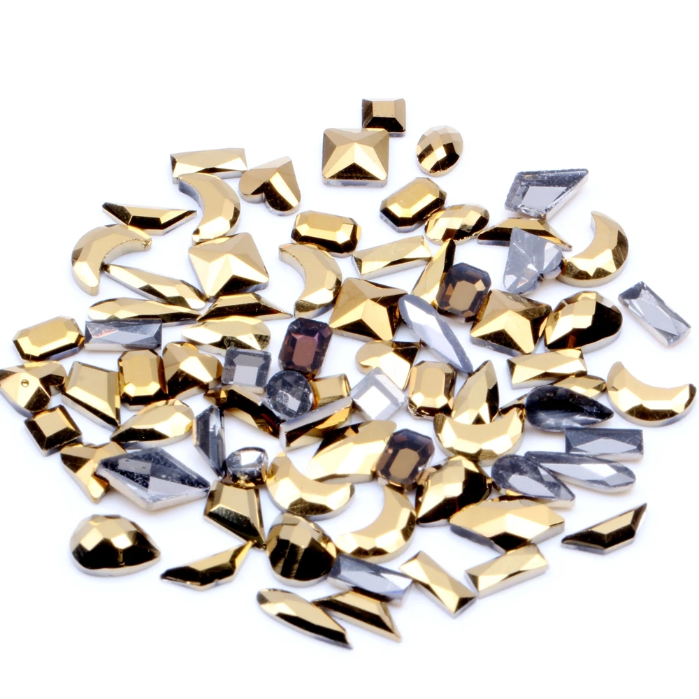 20 шт Aurum Nail Flatback Стразы супер-вспышка трапециевидная прямоугольная квадратная
