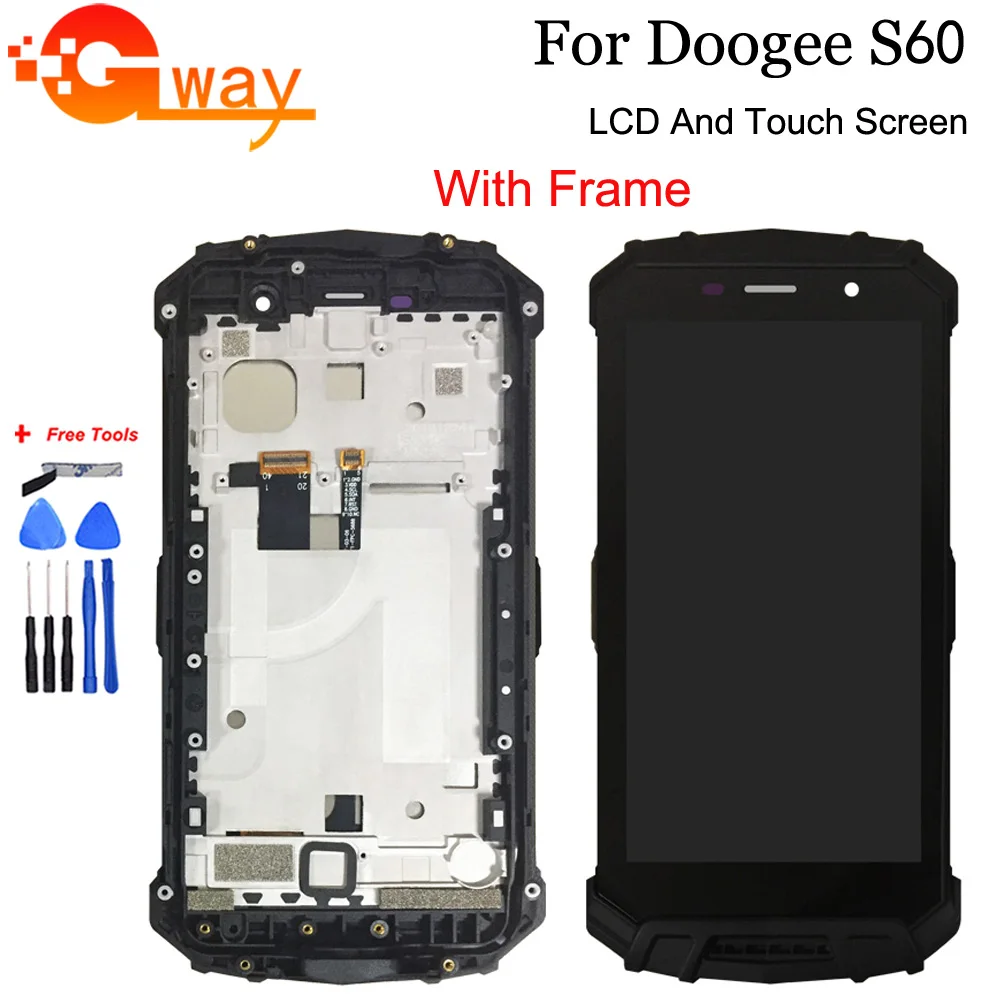 

5.2" For Doogee S60 LCD Display+Touch Screen Digitizer 100% Tested Assembly Replacement With Frame+Tools