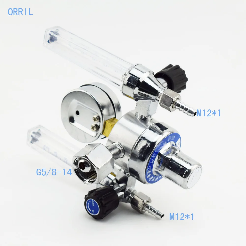 Аргоновый регулятор двухтрубный газовый расходомер для сварки tig G5/8-14 разъем