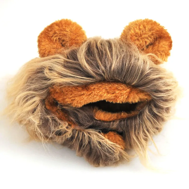Happierpets Хэллоуин Горячая Забавный Pet Hat костюм Лев Мане Cat парик небольшой Товары