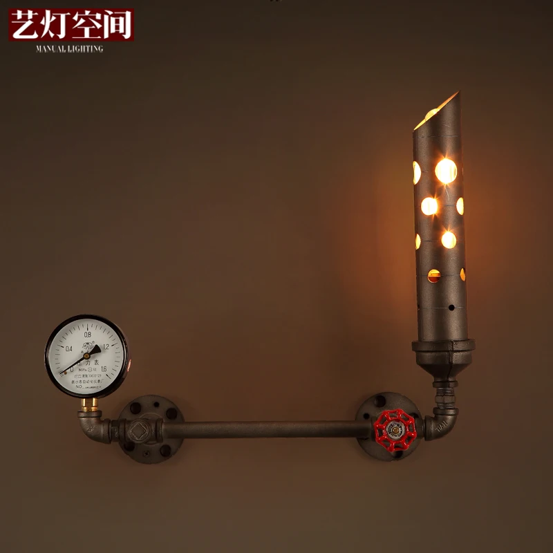 

Loft Industrial Cafe Light Black Designer Water Pipe Wall Light Art Wall Light for Dining Room Bar Decro Free Shipping