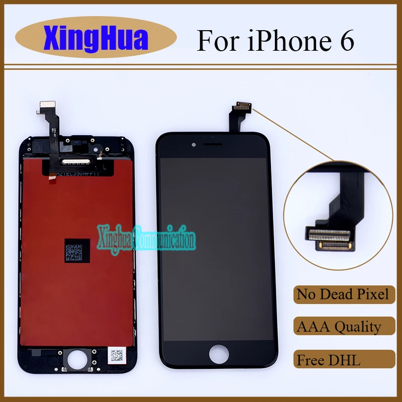 Prix pour AAA Aucun Pixel Mort 4.7 pouces Écran LCD de Remplacement et Digitizer écran Tactile Assemblée Complet pour iPhone 6 Noir Blanc Livraison DHL Prix pour AAA Aucun Pixel Mort 4.7 pouces Écran LCD de Remplacement et Digitizer écran Tactile Assemblée Complet pour iPhone 6 Noir Blanc Livraison DHL