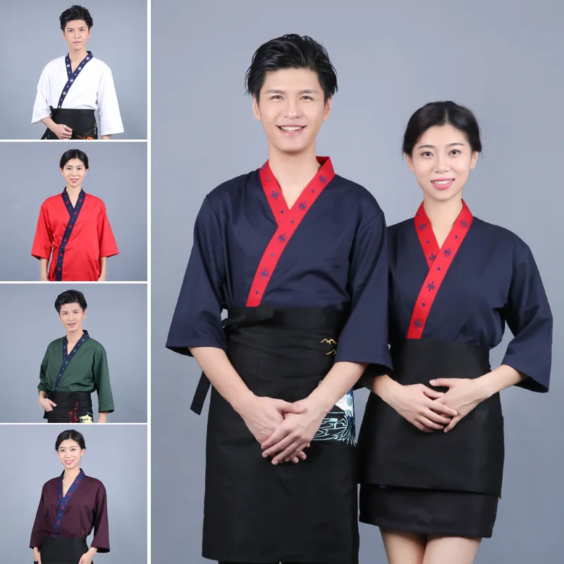 Unisex Japanese style food service clothing sushi chef jacket New chef