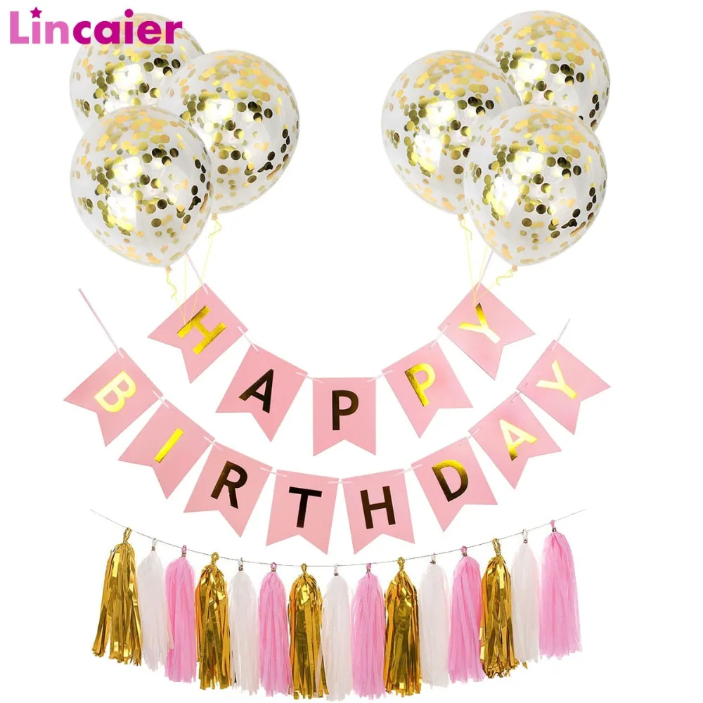 Бумажная гирлянда Lincaier с надписью Happy Birthday для детей и мальчиков|supplies party| |