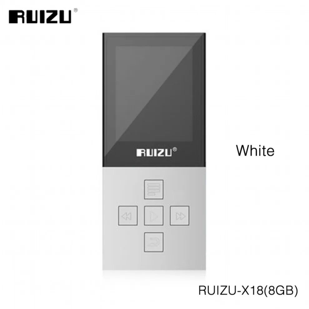 Спортивный MP3 плеер ruidu X18 8G с Bluetooth, без потерь, диктофон, fm-радио, Bluetooth 4,0, музыкальный плеер, поддержка 64 ГБ, TF карта - Цвет: White