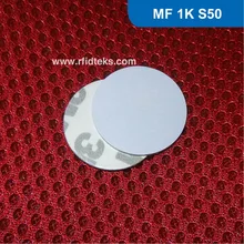 CT 25 мм RFID ПВХ тег для контроля доступа, NFC жетон ПВХ с 3M стикер RFID ПВХ тег 13,56 МГц ISO14443A с чипом MF1 S50