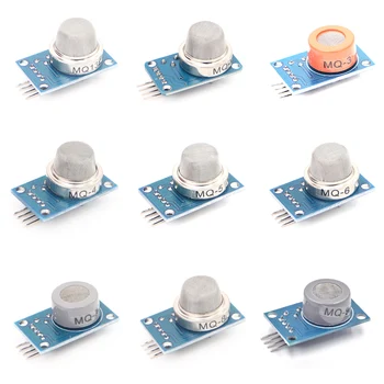 

9PCS/1Lot Gas Detection Sensor Module MQ-2 MQ-3 MQ-4 MQ-5 MQ-6 MQ-7 MQ-8 MQ-9 MQ-135 Sensor Module Gas Sensor Starter Kit