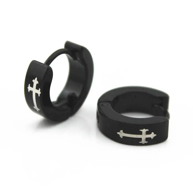 Buy Cross Earring Fashion Trend Of Black Stainless