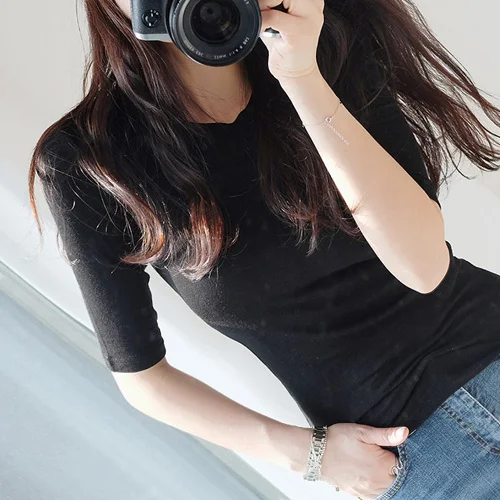 2018 summer new strong elastic women sexy t-shirt comfortable slim see-through o-neck short sleeve T-shirt black club tops tees 2018 summer new strong elastic women sexy t-shirt comfortable slim see-through o-neck short sleeve T-shirt black club tops tees