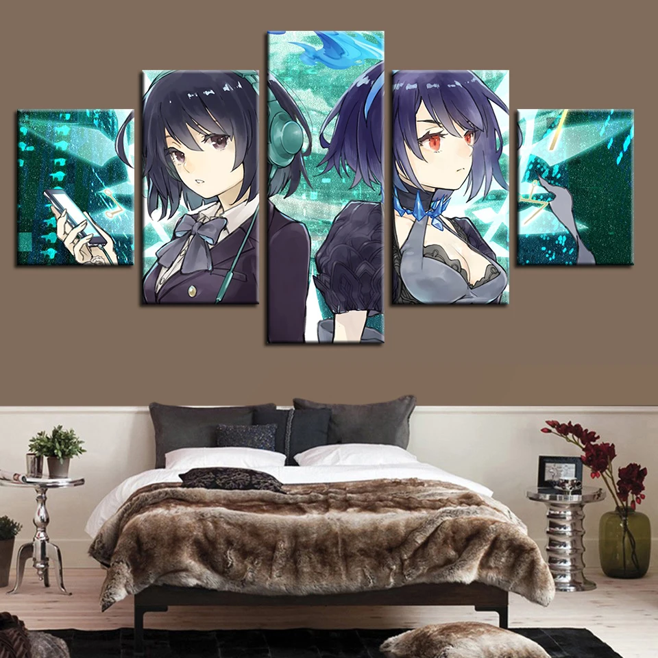 Hang Picture HD Anime Poster Wall Fashion Modular 5 Set Anime Girl Game Canvas Painting Printed Home Decor Background Art Framed 7 HTB1N7nEdBCw3KVjSZFuq6AAOpXaK