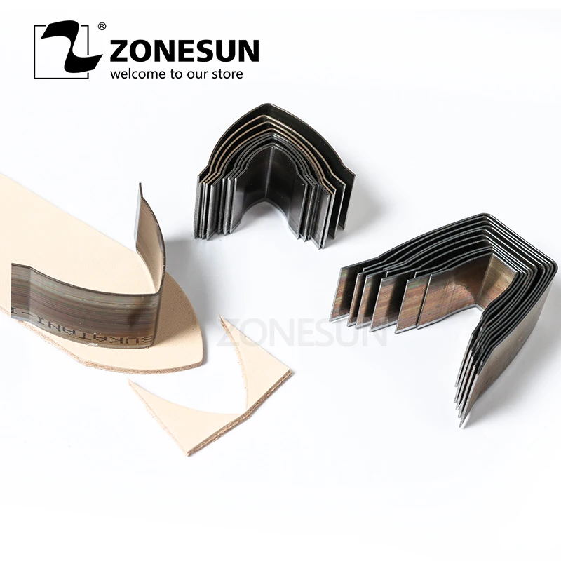 

ZONESUN DIY Leather Craft Belt End Flat Sharp End Die Cut Mould Knife Set Punching Hand Tools Sharp Guitar Strap Cutter