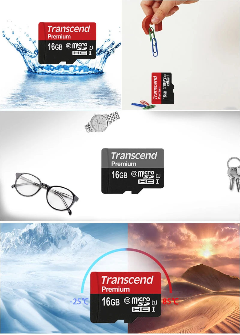 Оригинальный Transcend Micro SD карта 64 ГБ 32 ГБ 16 Гб Высокая скорость 90 МБ/с./с. UHS-I Премиум MicroSD SDXC SDHC TF карта памяти