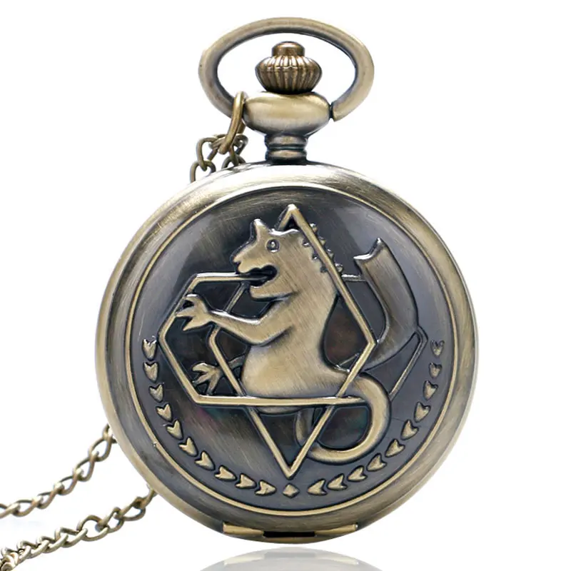 Высокое качество полностью металлические алхимик карманные часы для мужчин и женщин 4 типа часы Япония Кварцевые аниме ожерелье Дети Мальчик Роскошные подарки