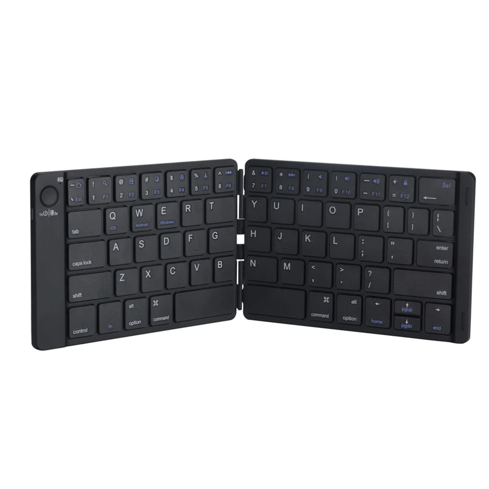 

Rechargeable Leather Tablet Accessories Portable Folding Bluetooth Keyboard Wireless Keypad for Android IOS Windows iPad Tablet
