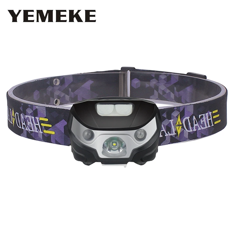 

3 Modes Mini Rechargeable LED HeadLamp Body Motion Sensor 5W LED Head Light Lamp Outdoor Camping Flashlight With USB Charger