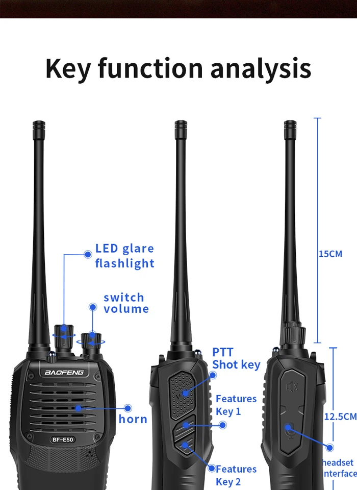 2 шт./лот BAOFENG 999S plus Walkie talkie UHF двухстороннее радио baofeng 888s UHF 400-470 МГц 16CH портативный приемопередатчик с наушником