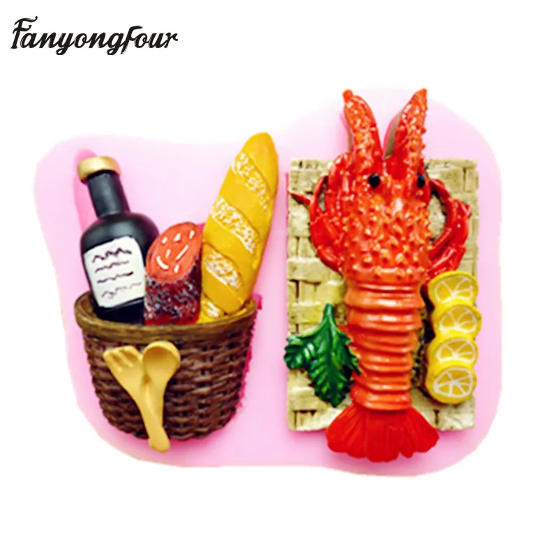 New Design Lobster Classification Lemon Red Wine Bread Cake Mold Chocolate Decoration Tools | Дом и сад