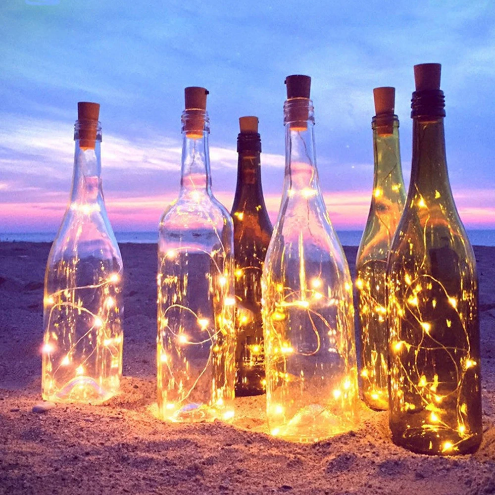 

1M LED Garland Copper Wire Corker String Fairy Lights Glass Bottle Stopper String Lights Solar Copper Wire Lamp Decoration