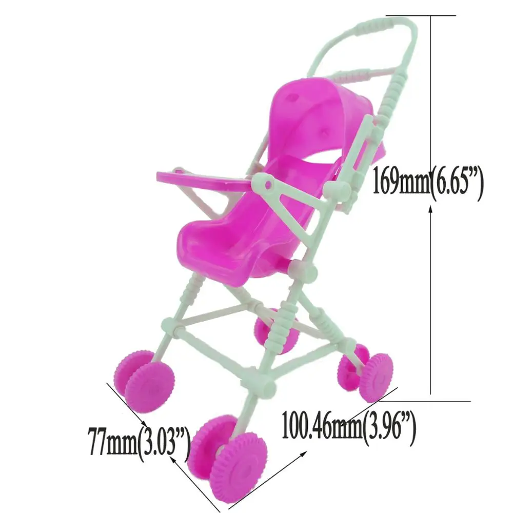 1 шт. розовая детская коляска на колесиках, детская игрушка для куклы Барби, Келли, подарки, детский игровой дом, ролевые игры, игрушки, пластиковые куклы, аксессуары