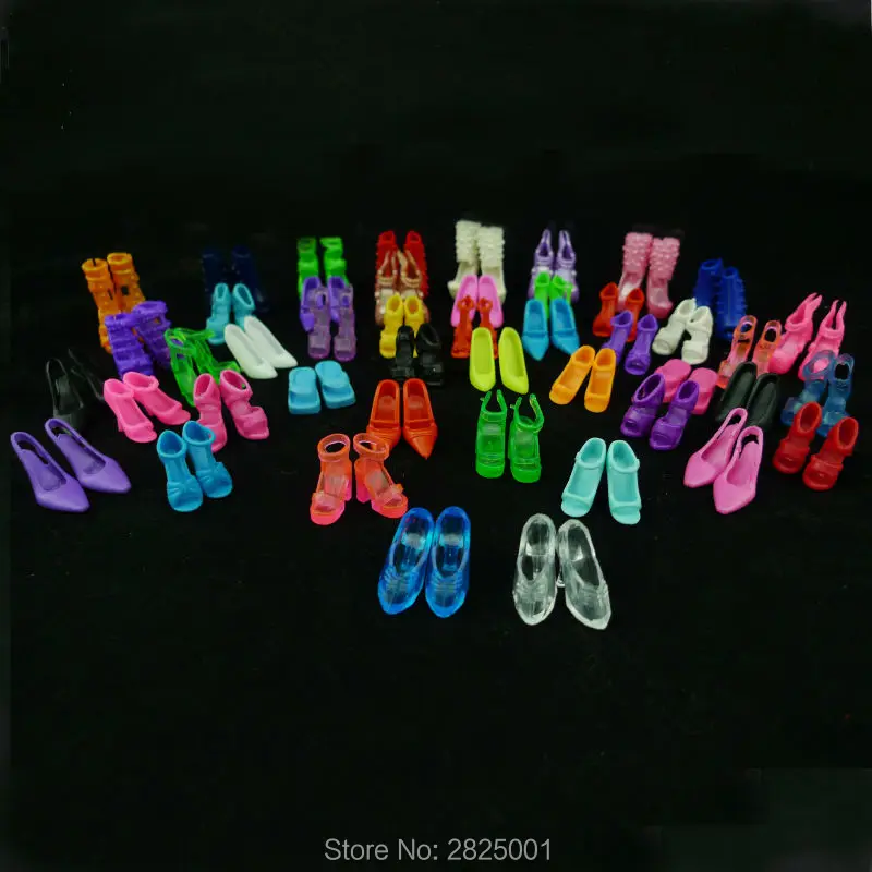 12 пар кукольных туфель; модные милые разноцветные разнообразные туфли для куклы Барби; аксессуары; обувь с кристаллами; тапочки на высоком каблуке и т. Д