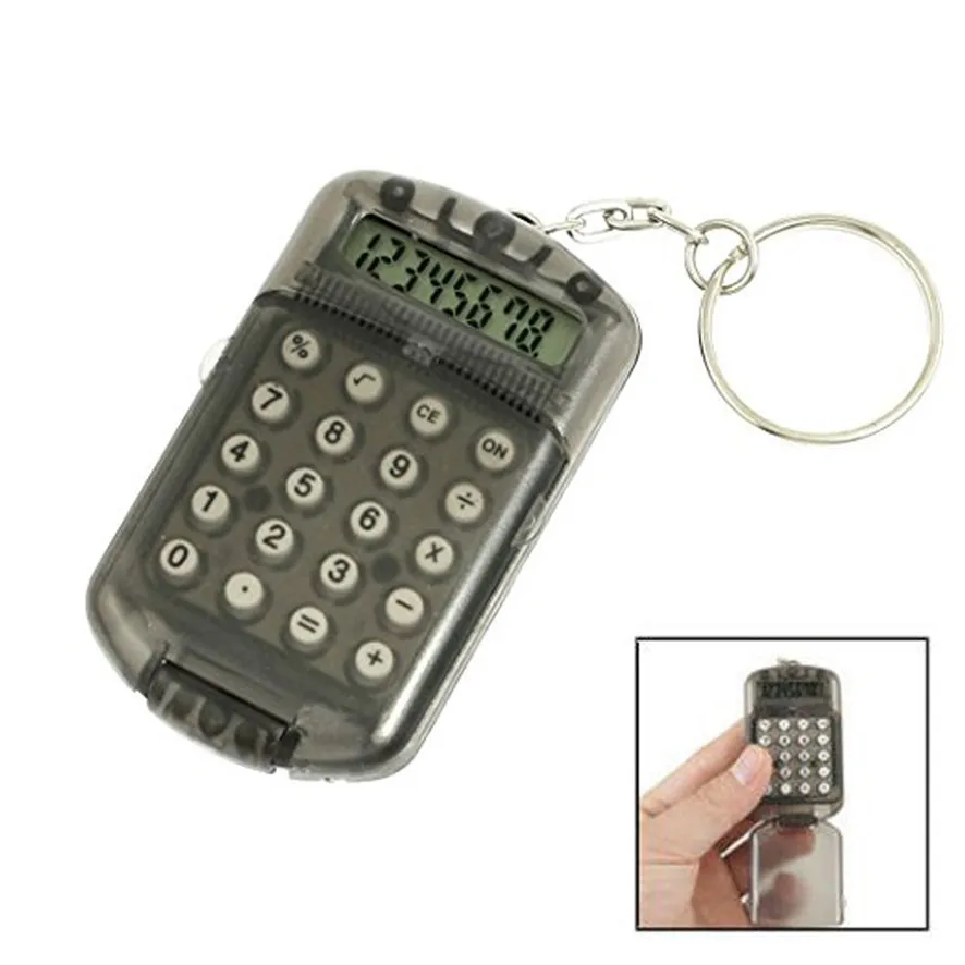 

Plastic Casing 8 Digits Electronic Mini Calculator Keychain Charms Convenient 2019