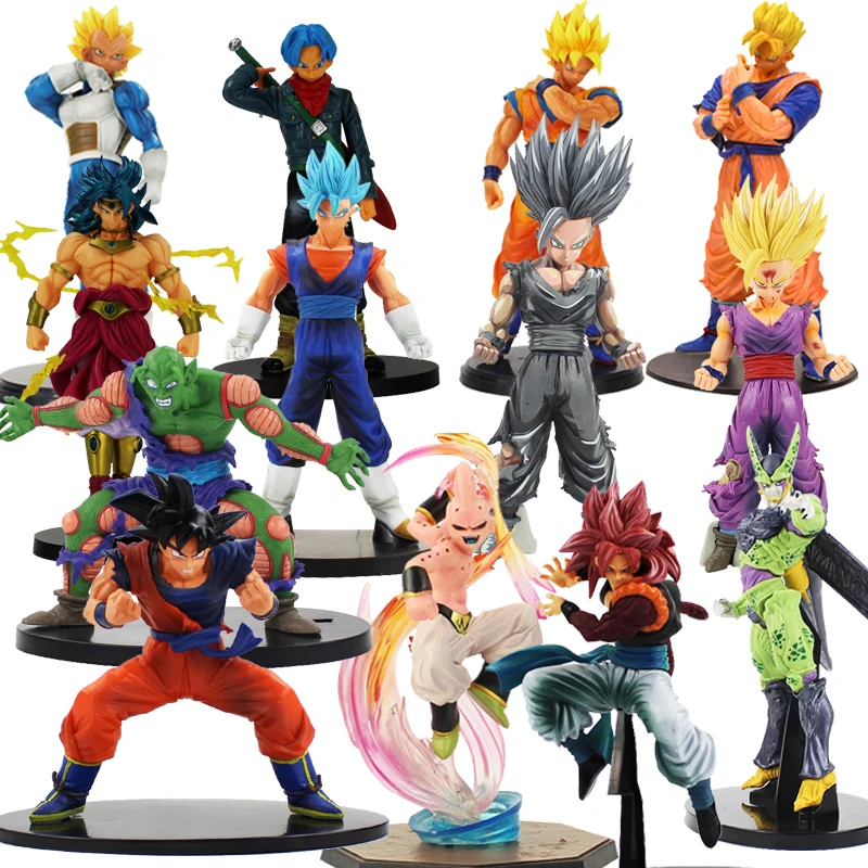 

12-23CM Dragon Ball Z Super Goku Son Gohan Broly Vegeta Cell Frieza Buu Broli Trunks Burdock PVC Action Figures Collectible Toys