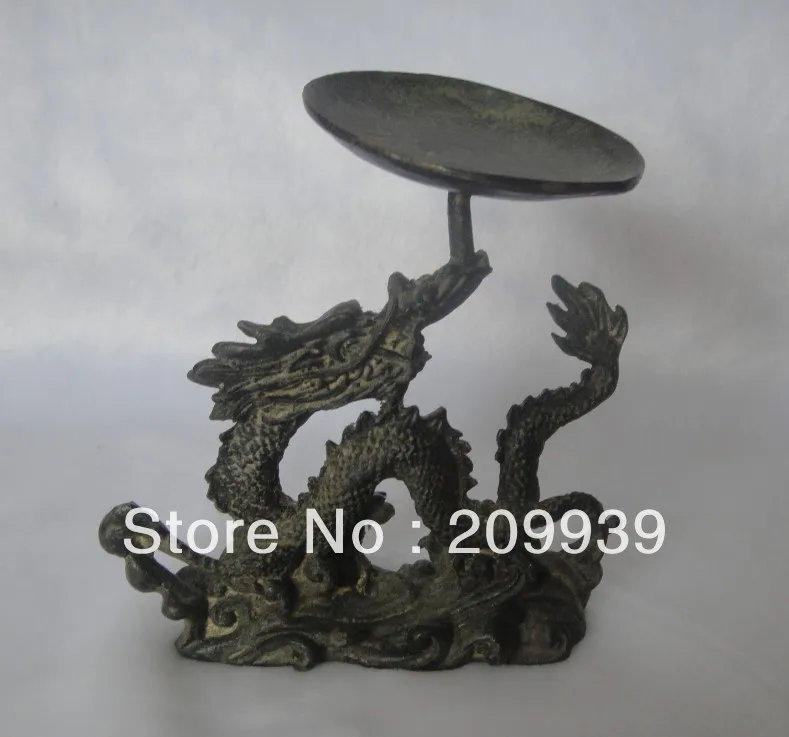 

Fast ship Hd0121 Antique Vintage chinese hand carved old bronze dragon plate unique statue (A0314)