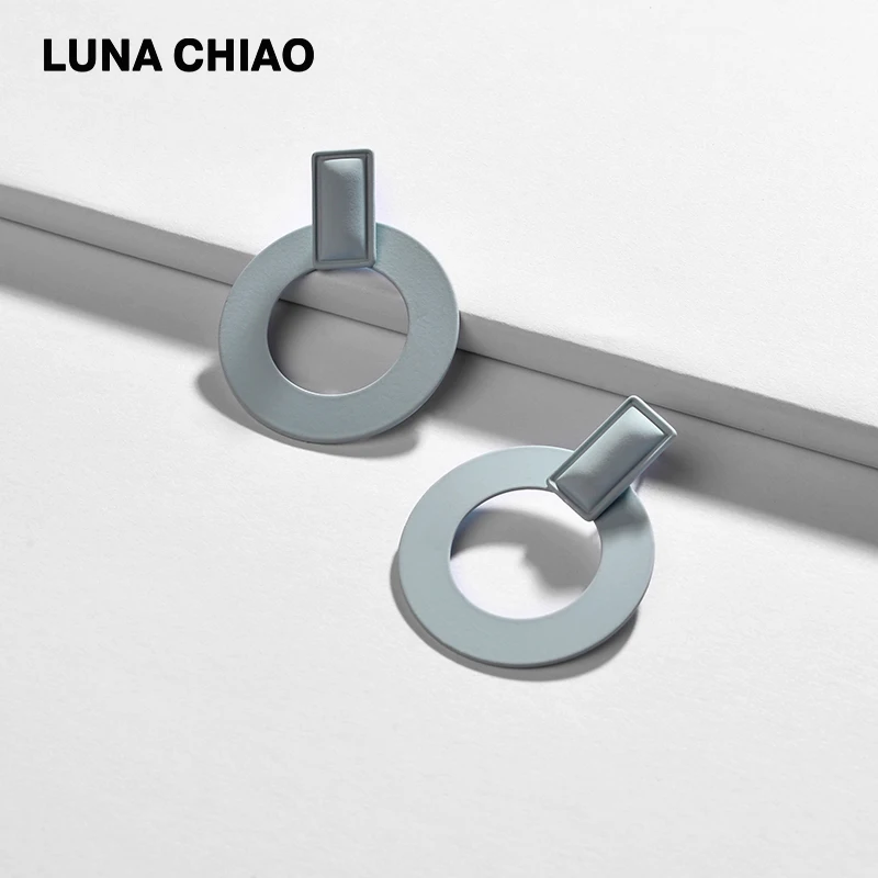 LUNA CHIAO модные ювелирные изделия ZA матовые цветные круглые металлические