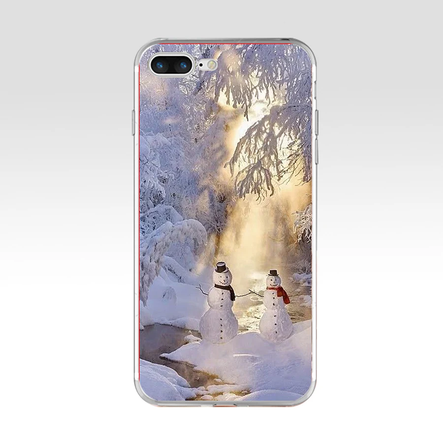 241H анимированный зимний Снеговик Снег Мягкий ТПУ силиконовый чехол для Apple iPhone 6 6s 7 8 plus чехол