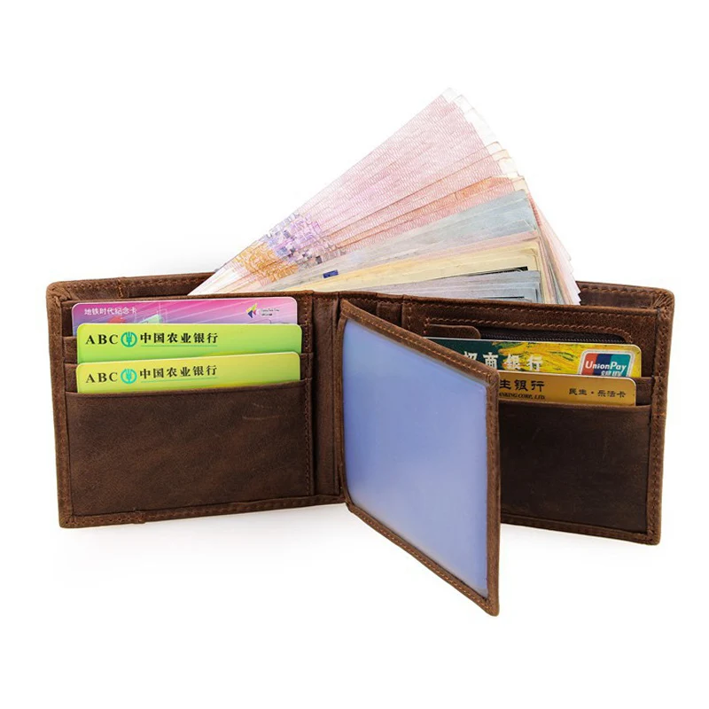 الرجال محفظة جلد طبيعي قصيرة محفظة