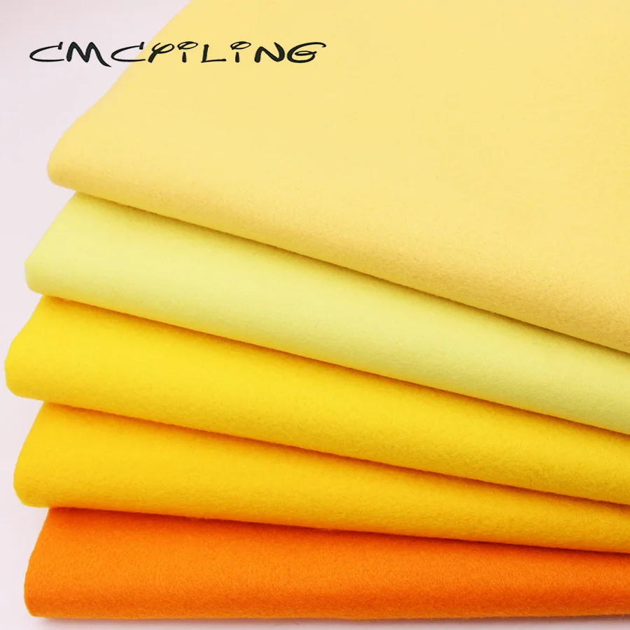 

CMCYILING 5 Pcs/Lot,45*55cm Patchwork Soft Felt Fabric For Needlework DIY Sewing Dolls Crafts 1.2 MM Thickness Polyester Cloth