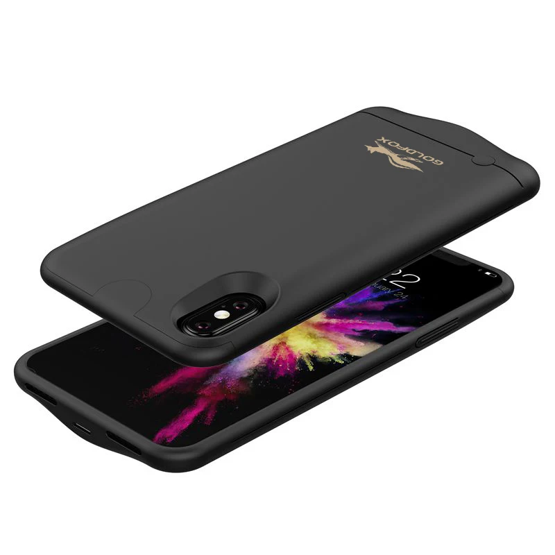 External Rechargeable Battery Charger Case Cover For iphone X 5200mAh font b Powerbank b font Case