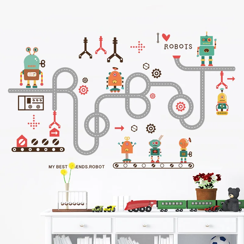 

DIY Removable Toy Robots Wall Sticker Children Kids Baby Nursery Bedroom Home Decal Decoration Boys Poster Decor Decal