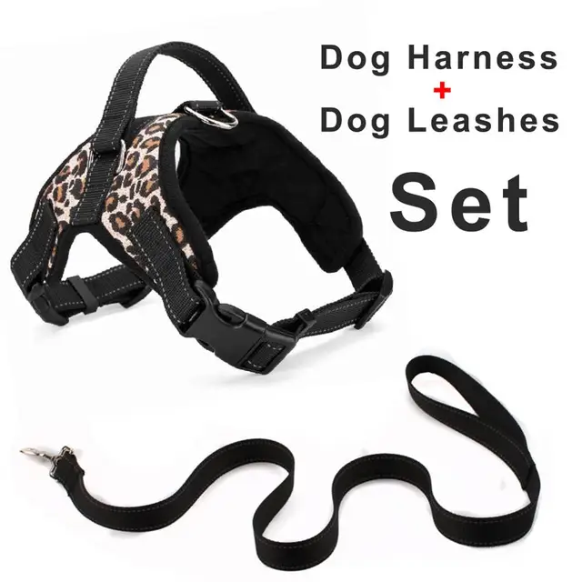 Oxford Dog Harness 120cm Leashes Set For Large Medium Small Dogs
