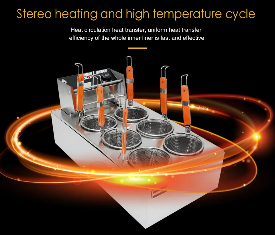 XEOLEO паста котел плита электрическая паста плита лапши 6 корзин из нержавеющей стали приготовления лапши машина для кухни 6 кВт