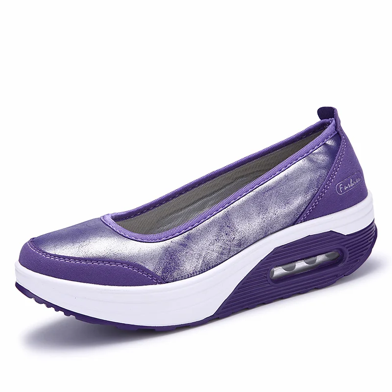 Красивые женские туфли на плоской подошве; повседневная обувь; летние дышащие сетчатые мокасины; Модные женские лоферы для отдыха; женская обувь без застежки; легкая обувь - Цвет: 067 Purple