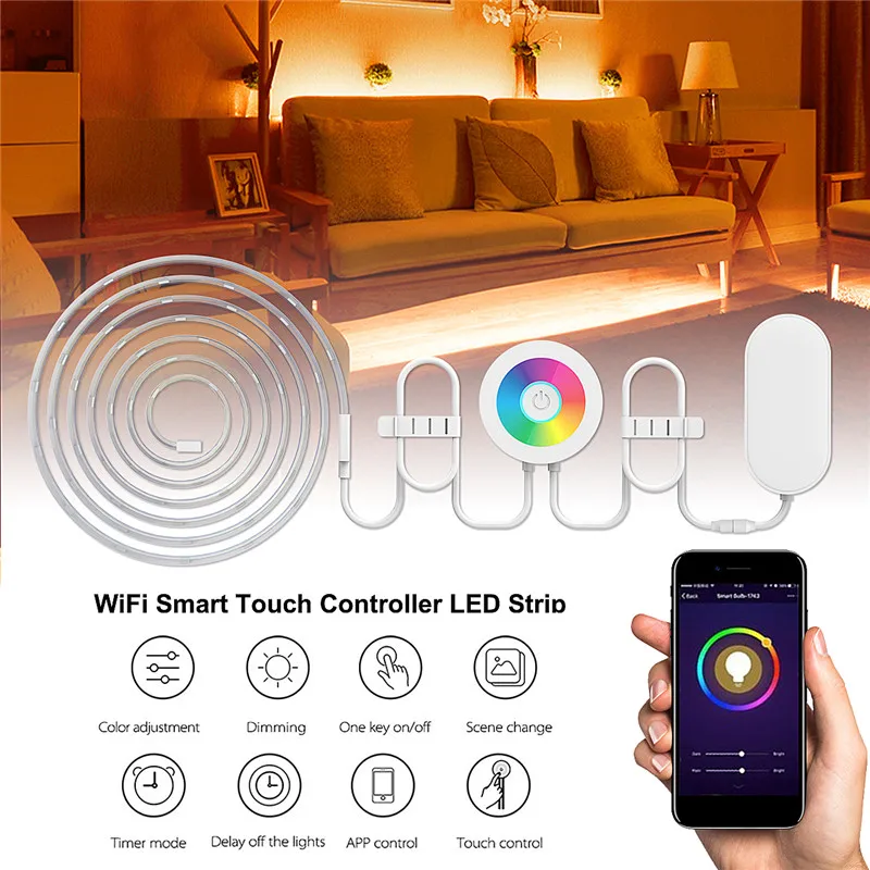 

KINCO WIFI Remote Control LED 2m RGB Colors Light Strips Smart APP LED Strip with WiFi Smart Controller Intelligent Home