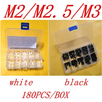 

180PcsM2 M2.5 M3*6/8/10/12mm Female Male Hex Nylon Standoff Spacer Column For PCB Motherboard Fixed Plastic Spacing Screws Set