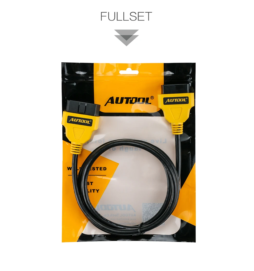 automobile exhaust gas analyzer AUTOOL OBD2 16Pin Extension Cable 1.5m Car OBD Connect Extend Adapter Wire ELM327 OBD II OBD2 Extension Connector Cord best automotive engine analyzer