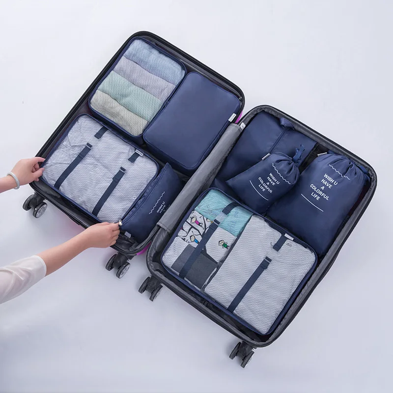 8 шт. сумки для хранения водонепроницаемые путешествия портативный чемодан Организатор Упаковка кубики FP8 MA19