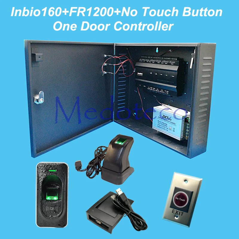 ZK inbio160 панель контроля доступа по отпечаткам пальцев и RFID двери Система контроля доступа + 12V5A срок службы аккумулятора power + FR1200 + Нет