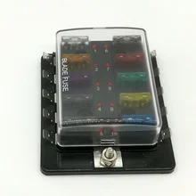 10 способ цепи лезвие предохранителя блок держатель с светодиодный Предупреждение льный светильник комплект для автомобиля Ван лодка морской автомобиль держатель предохранителя