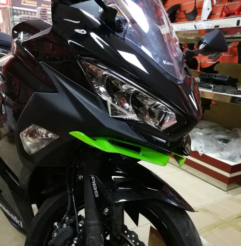 Для KAWASAKI Ninja 250 Ninja 400- мотоцикл передний обтекатель аэродинамических крыльев крышка из пластмассы на основе акрилонитрила Бутадиена И Стирола защиты