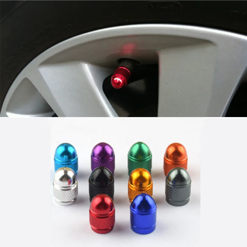 4pcs Aluminium Bullet Universal Car Tyre Air Valve Caps Bicycle Tire